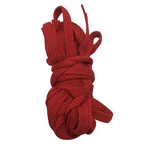 ANUFER 3.7M Long Colorful Shoelaces for Canvas Knee Boots Red