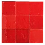 Finition : Brillante Zellige rouge pétillant 10x10 cm - 100 pcs