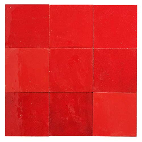 Zellige rouge pétillant 10x10 cm - 100 pcs Cover
