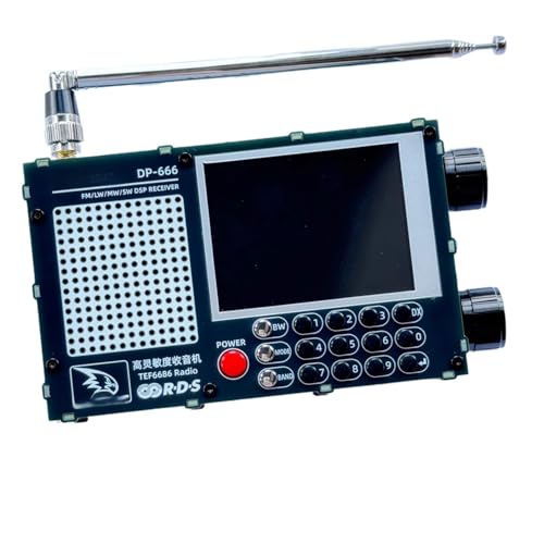 Kizare �t���o���h�����x DSP DP-666 ���V�[�o�[ (TEF6686) FM/LW/MW/SW �|�[�^�u�������x��R�����^�b�` LCD �J���[�X�N���[�� �����x �S�ш�FM AM ���g���ϒ� �Z�g (�u���b�N,14.2x3x8cm)