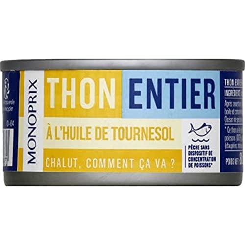 Monoprix Thon entier à l'huile de tournesol - La boîte de 52 g net égoutté