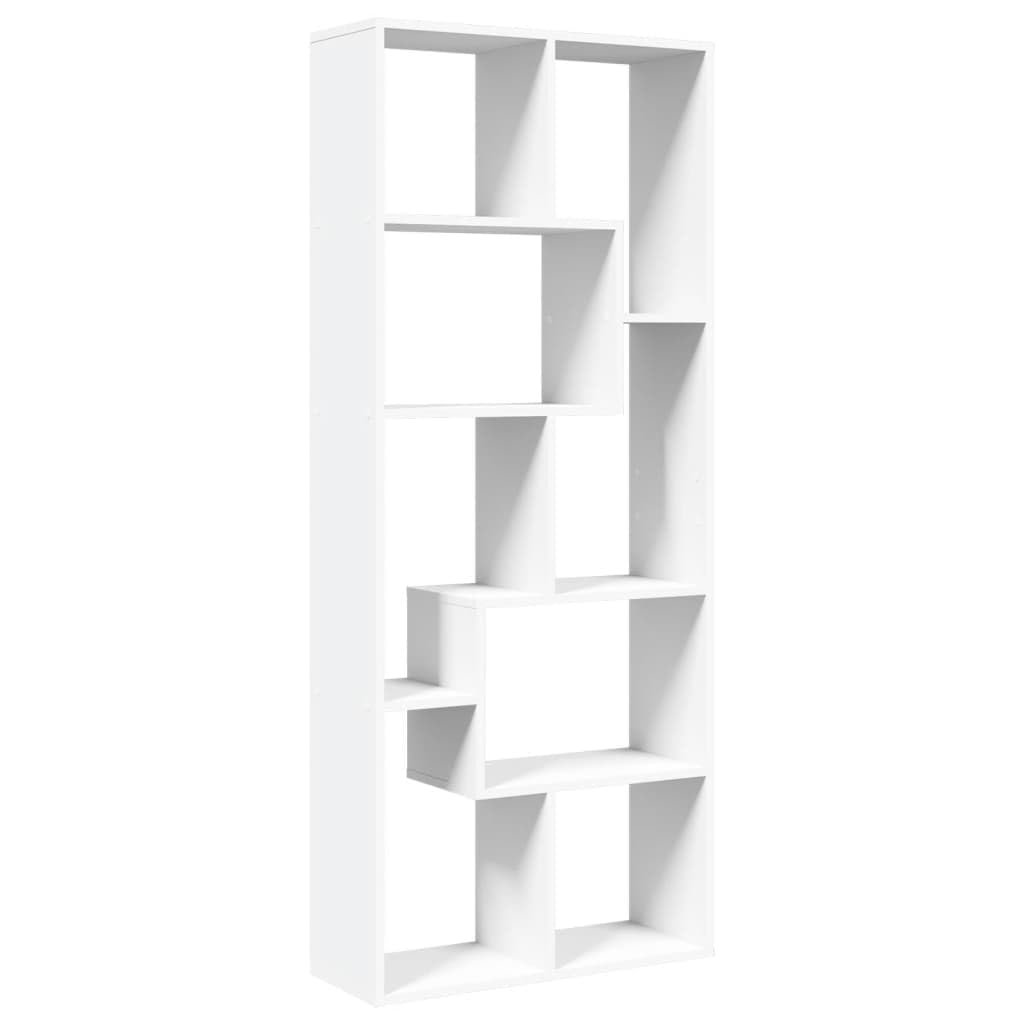 Vidaxl White Room Divider Bookcase, Bookshelf For Living Room, Book Rack For Decoration, Storage Shelf, Modern Style, Engineered Wood
