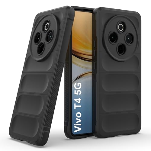 Image of amazon basics Back Case Cover for Vivo T4 5G | Compatible for Vivo T4 5G Back Cover | Liquid Silicon Magic Case with Camera Protection | Black