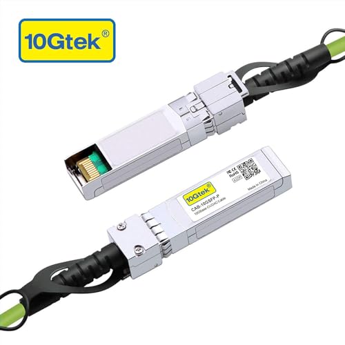 Image of 10Gtek [Green Colored 10G SFP+ DAC Cable - Twinax SFP Cable for Cisco SFP-H10GB-CU1M, Meraki MA-CBL-TA-1M, Ubiquiti UniFi, D-Link, Fortinet, Supermicro, Netgear, 1-Meter(3.3ft)