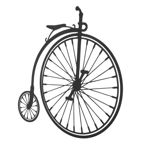 Image of Mikinona Retro Black Metal Bike Shaped Wall Pendant, Iron Material Decorative Bicycle Wall Sculpture for Outdoor and Holidays, Simple Structure Retro Style Home and Garden Decoration