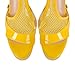 onlymakerheels Women's High Stiletto Heels Platform Mesh Buckle Open Toe Ankle Strap Dress Shoes Sandals Yellow Size8