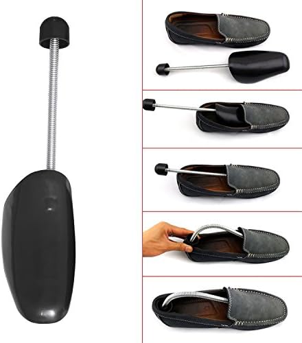 Incutex 4 pairs shoe trees variable size UK 5-11, unisex plastic shoe shape holder, shoe insert, black