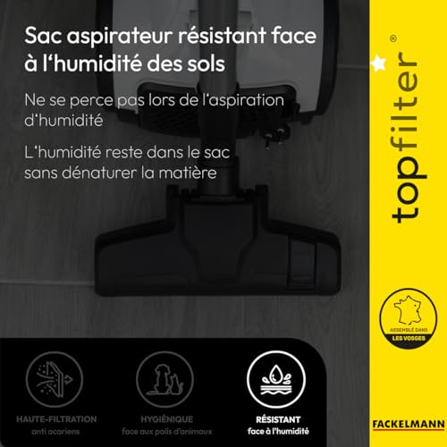 TopFilter 64870 Lot de 4 sacs aspirateur Bosch et Siemens, sac aspirateur, poche aspirateur, accessoire aspirateur, Non tissé polypropylène, Caoutchouc, Plastique, 30 x 26 cm – vue 5