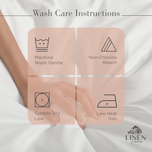 Image of Linen Home 100% Cotton Percale Sheets Twin Size, Tera Clay, Deep Pocket, 3 Pieces Set- 1 Flat, 1 Fitted and 1 Pillowcase, Crisp Cool and Strong Long Staple Bed Linen