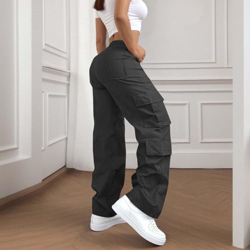 Women High Waisted Wide Leg Cargo Pants Baggy Stretchy Casual Trousers Streetwear Travel Outfits Baggy Pants4