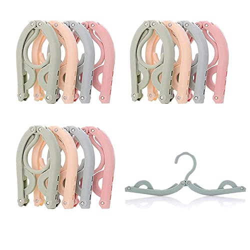 12 Pièces Cintres Pliables Portable, Cintres de Pliables Voyage, Cintres Portables, Pliable Cintres, Pliables avec Antidérapant cintres, Peut être Utilisé pour l'extérieur, Le Camping(4 Couleurs) Cover