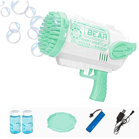 Bubble Gun, Bubble Machine for Kids, 23 69 80 Holes Rocket Bubble Bubble Launcher Children's Toys Gifts for Adults Children Playing and Indoor Outdoor Party Wedding(blue,80) Cover