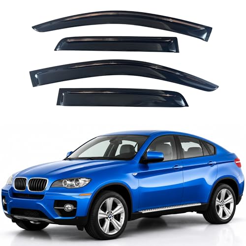 Image of IG Window Visors Fit for 2008-2014 BMW X6, Out-Channel Rain Guards Vent Wind Deflectors 4PC, Car Accessories for 08-14 BMW X6