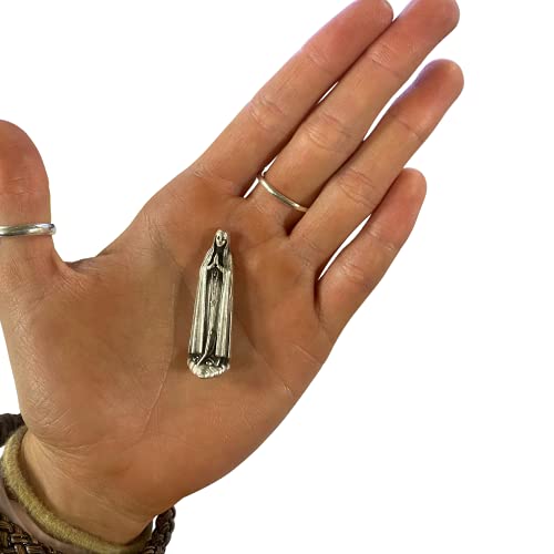 Estatua Lady of Fatima 1.5 pulgadas tono plata miniatura 3