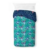 Jay Franco Kids Disney Lilo and Stitch komplet pościeli - miękka 100% bawełna z poszewką na poduszkę, oficjalnie licencjonowany produkt, granatowy, 2 sztuki na łóżko pojedyncze