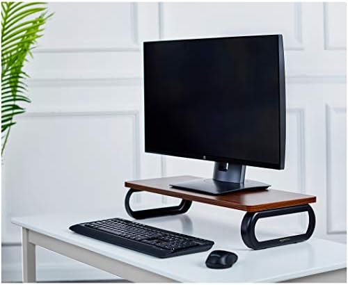Amazon Basics Wood Monitor Stand, Computer Riser, Walnut