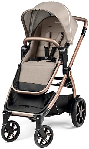 Ypsi – Compact Single to Double Stroller – Compatible with All Primo Viaggio Infant Car Seats & Ypsi Bassinets - Made in Italy - Mon Amour (Beige, Pink, & Rose Gold)