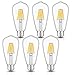 CRLight 6W Dimmable Edison Style Vintage LED Filament Light Bulb, 3000K Soft White 60W Incandescent Replacement, E26 Medium Base Lamp ST64 Antique Shape, Clear Glass Cover, 6 Pack