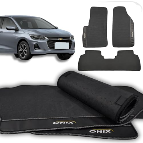 Tapetes Automotivos para Onix Plus 2020 2021 2022 2023 2024 2025 2026 - Jogo Com 3 Peças Antiderrapante Impermeavél
