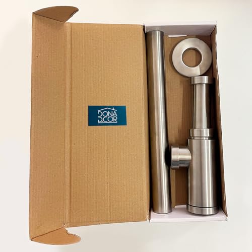 Dona D.cor, Sifão Copo Escovado 7/8 Lavatorio Para Pia De Banheiro Lavabo Cuba Suspensa Sifão Copo Q