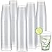 Jingmore 500 Pcs Frosted Plastic Cups Bulk - 12 oz Disposable Clear Drinking Frosted Cups for Stadium Events Home, Party, Birthday Supplies