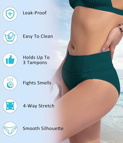 Image of Beautikini Period Swimwear Bikini Menstrual Swim Bottoms Leakproof Bathing Suits for Teens Girl