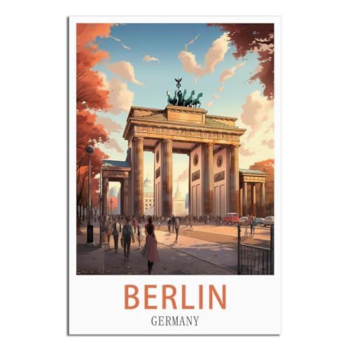 CFXNGA Berlin Germany Vintage Travel Poster 12x18inch(30x45cm) Canvas Art Poster And Wall Art Picture Print Modern Family Bedroom Decor