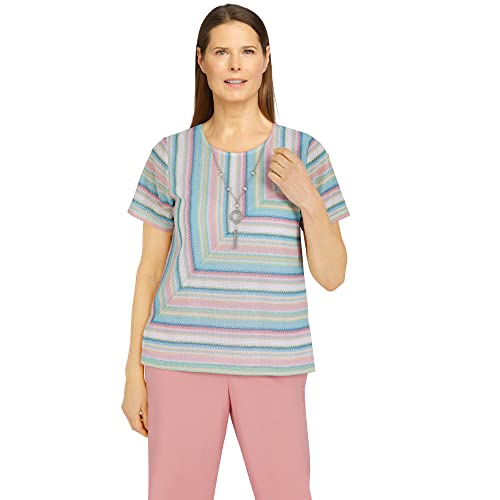 Haut texturé épissé Alfred Dunner femme vêtement chic multicolore taille S