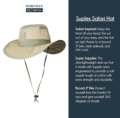Image of Dorfman Pacific Men's 1 Piece Suplex Pinch Front Safari Hat