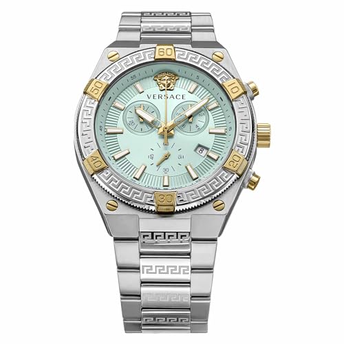 [VERSACE(ヴェルサーチェ)]メンズ腕時計 Sporty Greca ブルー文字盤 ステンレススチール サファイヤガラス クォーツVESO01223 シルバー [並行輸入品]