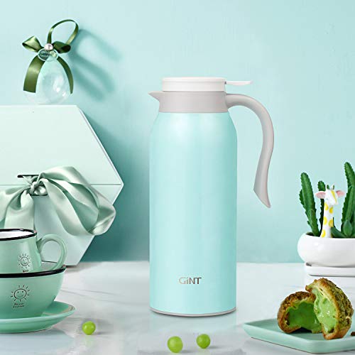 Gint 51 Oz Stainless Steel Thermal Coffee Carafe, Double Walled Vacuum Thermos, 12 Hour Heat Retention, 1.5 Liter Tea, Water, And Coffee Dispenser (Upgraded Version Blue) #TOP7
