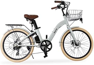 Mycle Ladies Electric Bike | Electric Bike for Adults | Shimano Gears | 250W High Speed Motor | 50km Range | 5 Power Levels & Microshift 7 Speed Gears | 24 Tyres | LCD USB Display