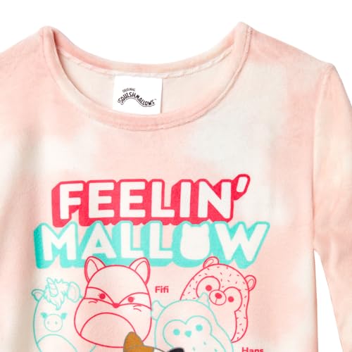 Squishmallows Girls’ 4-Piece and 2-Piece Pajama Set - Long Sleeves T-Shirt and Pajama Pants3