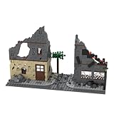 Jeamoc WW2 Ruines Militare Jeu de Construction, 517 Pièces Ruines Militare Bloc de Construction, WW2 Scène Bâtiment Militaire Jeu de Construction