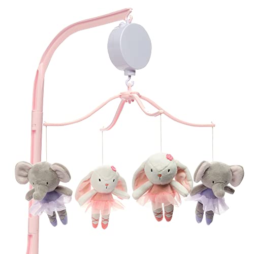 Image of Bedtime Originals Tiny Dancer Musical Baby Crib Mobile - Pink, Animals, Elephant