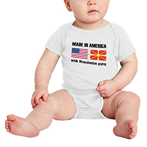 Made in America With Macedonian Parts Funny Baby Clothing Bodysuits for Boy Girl2