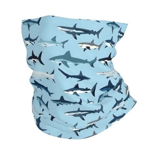 IORIOR Cool Colorful Shark Print Neck Gaiters for Men Women - Stylish Neck Face Mask Head Scarf Wrap Balaclava Bandana