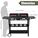 Propane Gas Griddle Charcoal Grill Combo Flat Top Griddle W/Dual Lids & 2 Side Shelves Dual Fuel BBQ Grill for Outdoor Barbecue