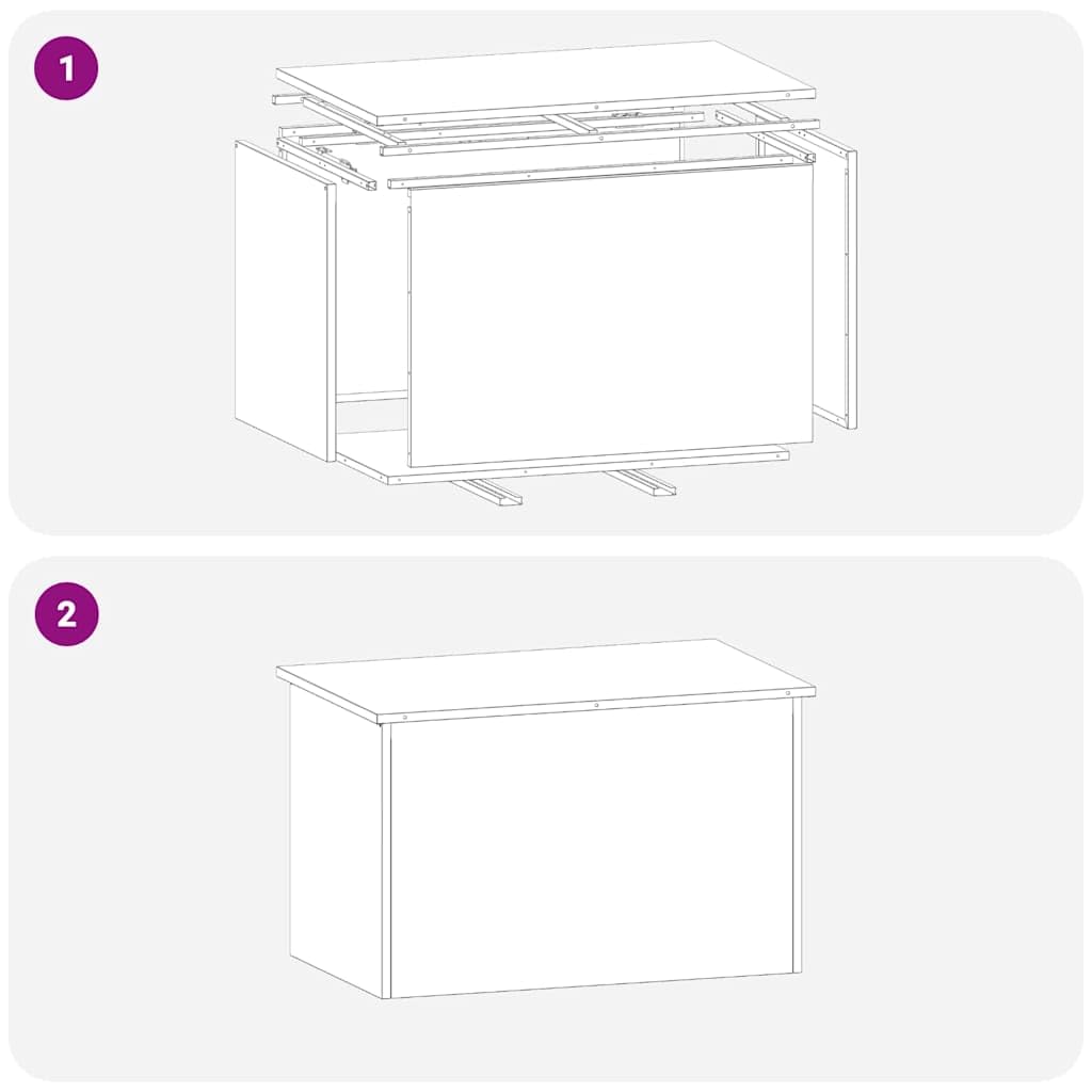 vidaXL Außenlagerbox Schwarz 80 x 50,5 x 50 cm Stahl, Garten- und Terrassenlager, wetterfeste Box, robuster MetalOrganizer, rechteckiger Industrieschrank