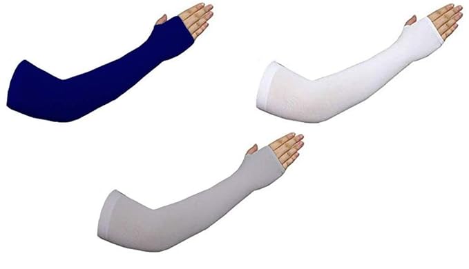 Delphinus Combo of 3 Unisex Nylon Thumb hole hand cover Arm Sleeves with Thumb Hole