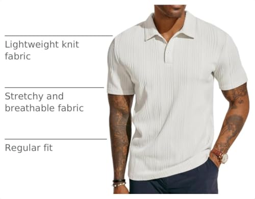 Image of PJ PAUL JONES Mens Polo Shirts Short Sleeve Textured Knit Polos