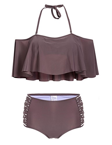 Pagacat - Maillot de bain deux pièces - Femme -  Marron - X-Large