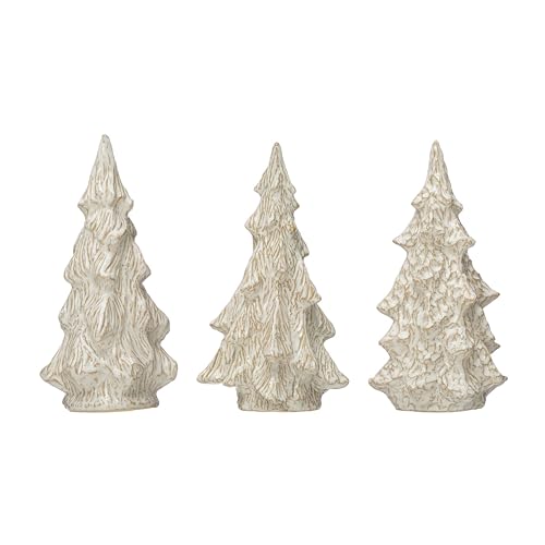 Creative Co-Op Decorative Glazed Stoneware Tree, Set of 3 Styles