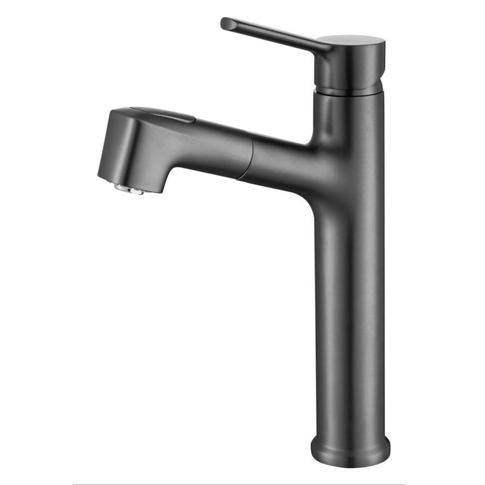 ZYCHSJXA Square Head Gray Above Counter Pull-Out Hot and Cold Copper Wash Basin Shampoo Faucet (Grey High)
