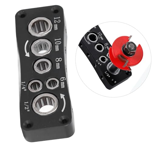 Focket Router Bit Vise Bit Organizer, High Carbon Steel Multi Holes Bit Storage Socket Organizer, Router Bit Holder für 1/2 Zoll, 1/4 Zoll, 6 mm, 8 mm, 10 mm, 12 mm Fräser, Focketwg68cys0if