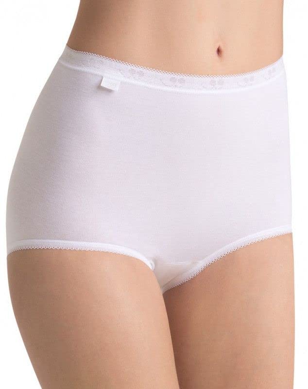 Sloggi sloggi Basic+ Maxi 4P, Culotte Taille haute Femme, Blanc (WHITE 0003), 44 (Taille fabricant: 42) Lot de 4