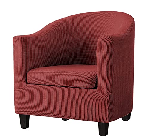 Funda de sillón de 2 piezas elástica lavable en color rojo de marca OBASDFD 2