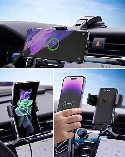 Joyveva Wireless Car Charger, Auto Alignment Auto Clamping Car Charging Mount For Iphone14/14 Pro Max/13/13 Pro/12/12 Pro/11/10/8, Vent Dashboard Car Phone Holder For Galaxy S23/S23+/S23Ultra/Flip4/3 #TOP5