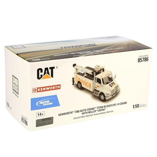 1:50 Scale Kenworth T380 Auto-Crane Titan 85 Body with Miller EnPak - Transport Series | Diecast Collectible Model 85786