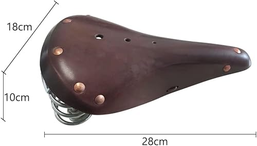 Vista 27 de UNISTRENGH Sillín de bicicleta retro Sillín de bicicleta de línea clásica Sillín de cuero Sillín de trekking/Touring Sillín de bicicleta de cuero